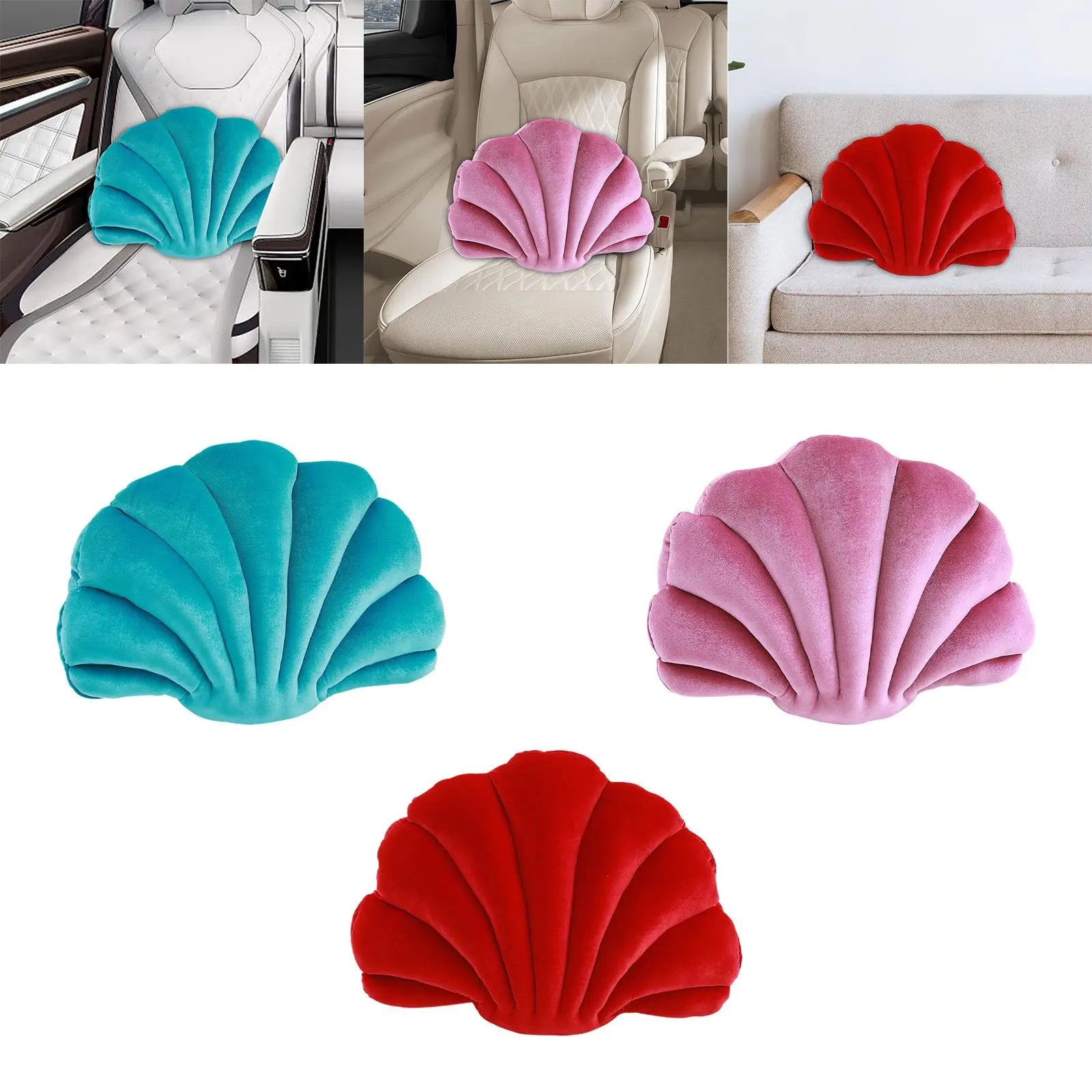 Seashell Shaped Pillow Couch Cushion for Car Living Room Home Office