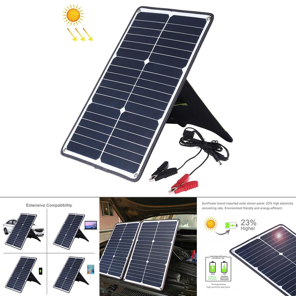 USB Solar Panel Charger, Power Generator Battery Backup for Camping Travel