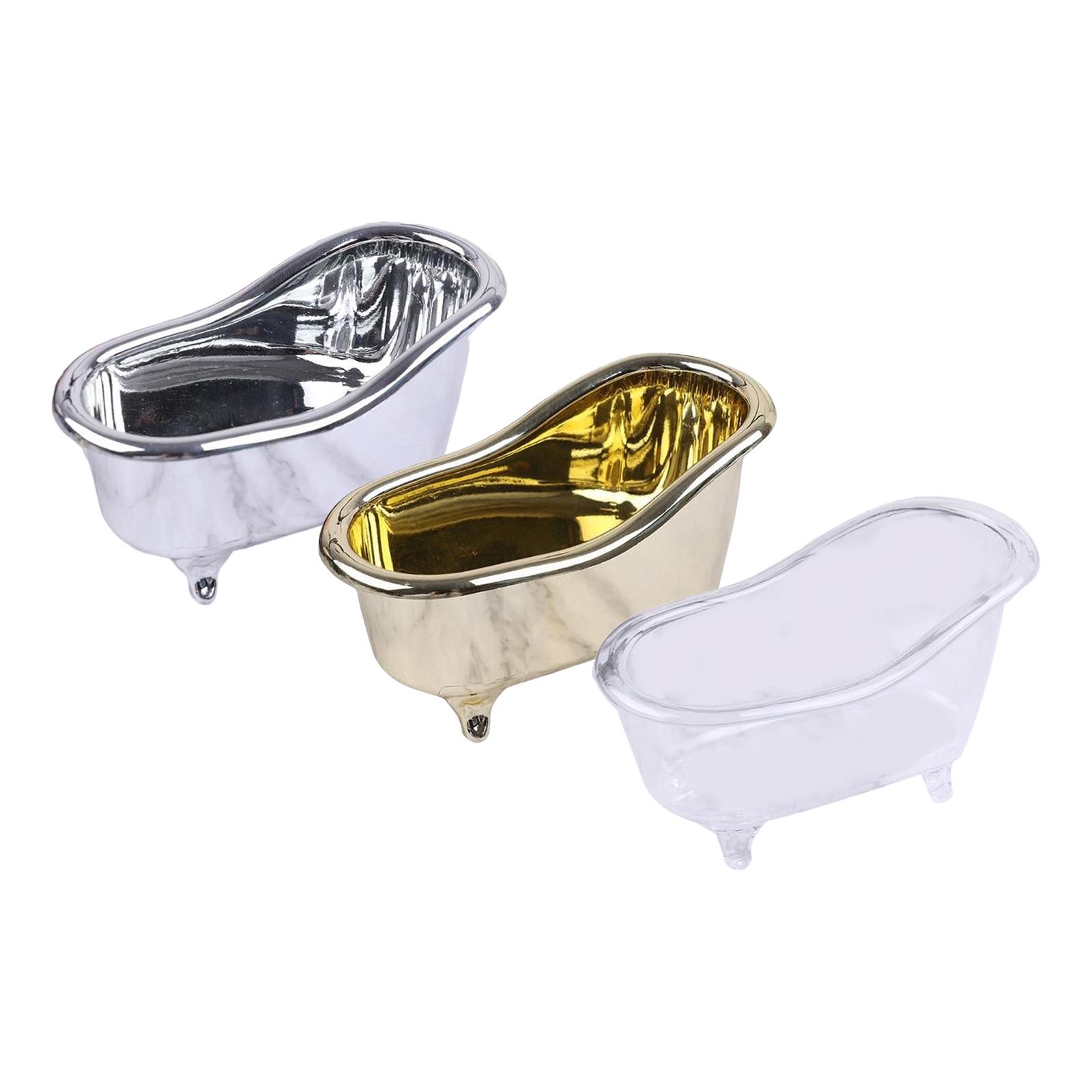 3Pcs Bathtub Soap Dish Holder Decorative Cosmetic Container for Home Decor Counter Bathroom Accessories