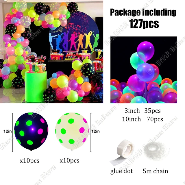 500pcs 3inch Neon Glow Balloon UV Blacklight Reactive Neon Balloons Glow in  The Dark Latex Balloons for Birthday Wedding Decor - AliExpress