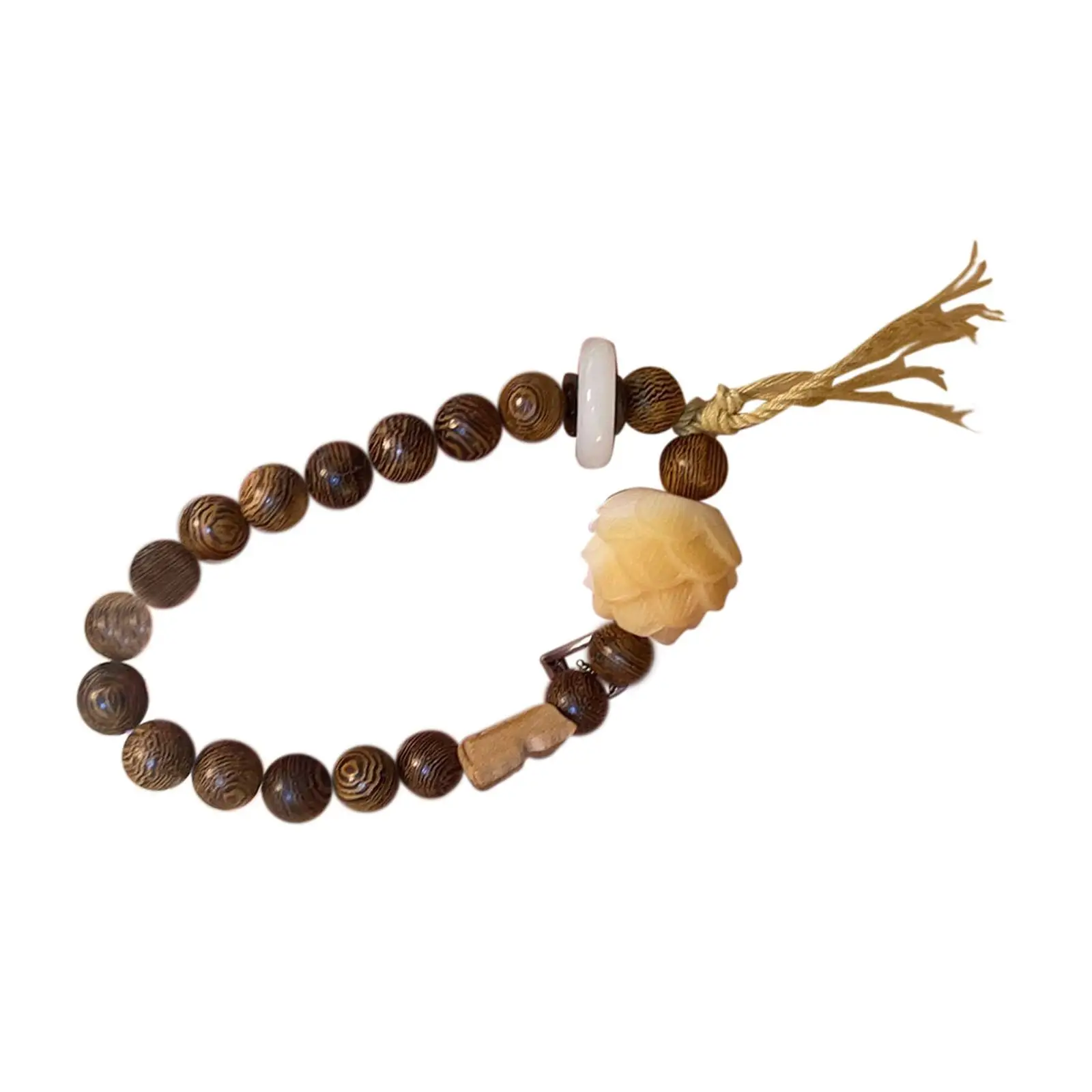 Wooden Beads Bracelet Buddhist for Men Women Handmade Peach Wood Butterfly Jewelry Beaded Bracelet Bracelet Prayer Bracelet