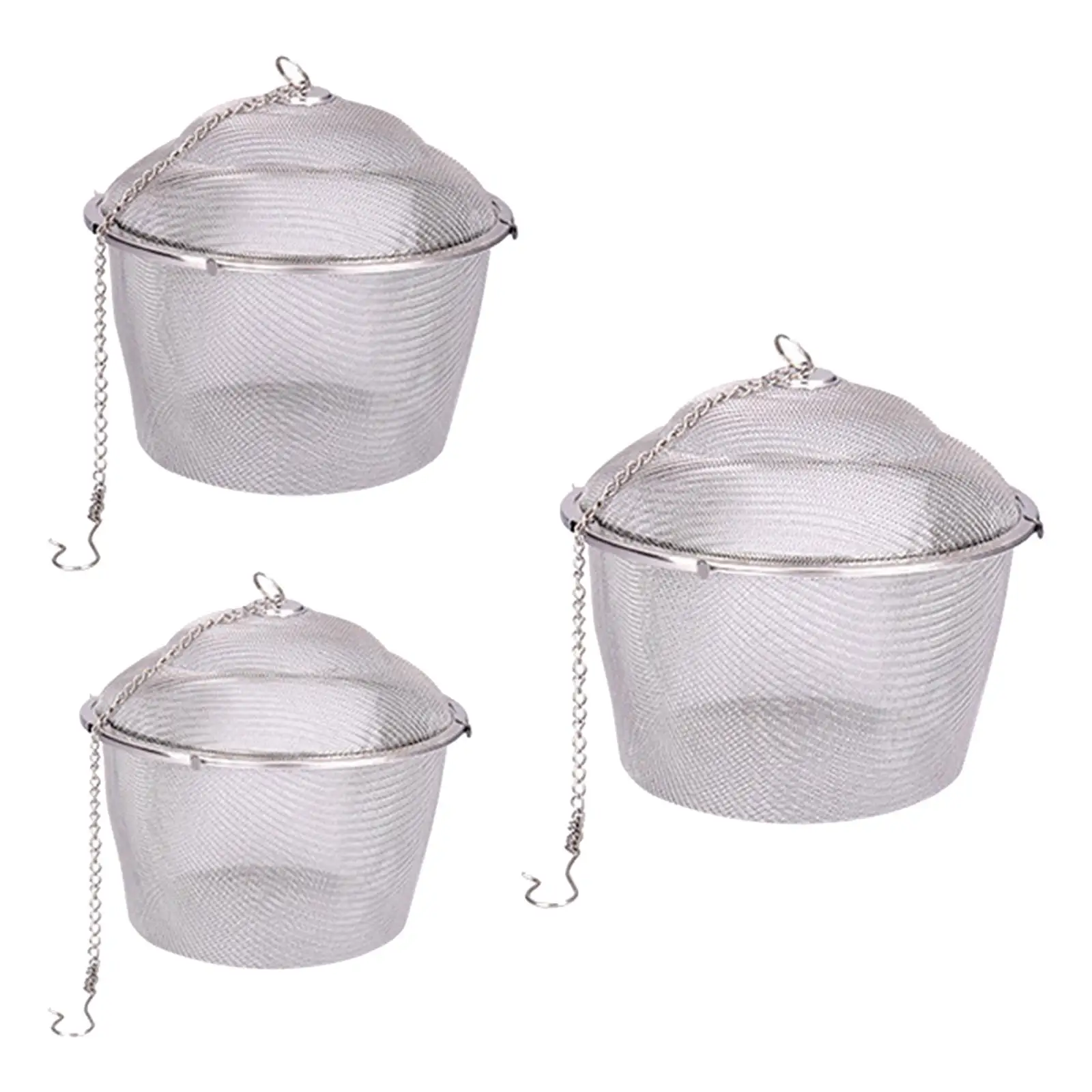 Stainless Steel Tea Infuser Kitchen Tool with Chain Hook for Seasonings