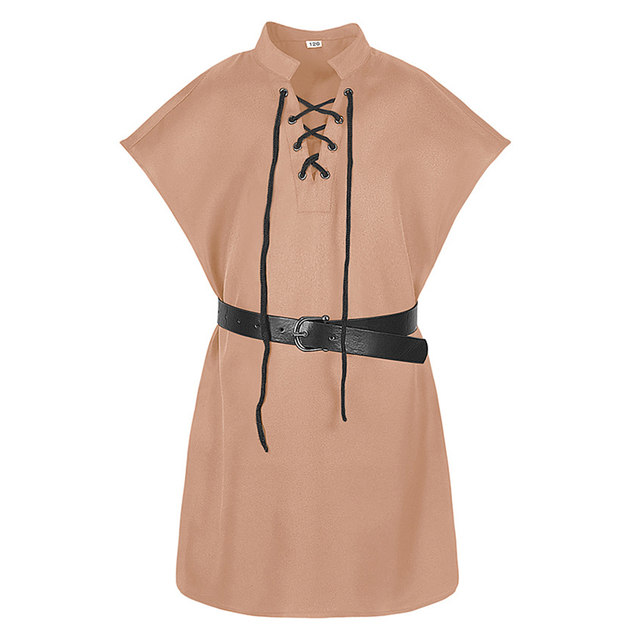 Tunique Médiévale Homme Viking Pirate - En Polyester, Avec Ceinture, Pour Cosplay Et Fêtes