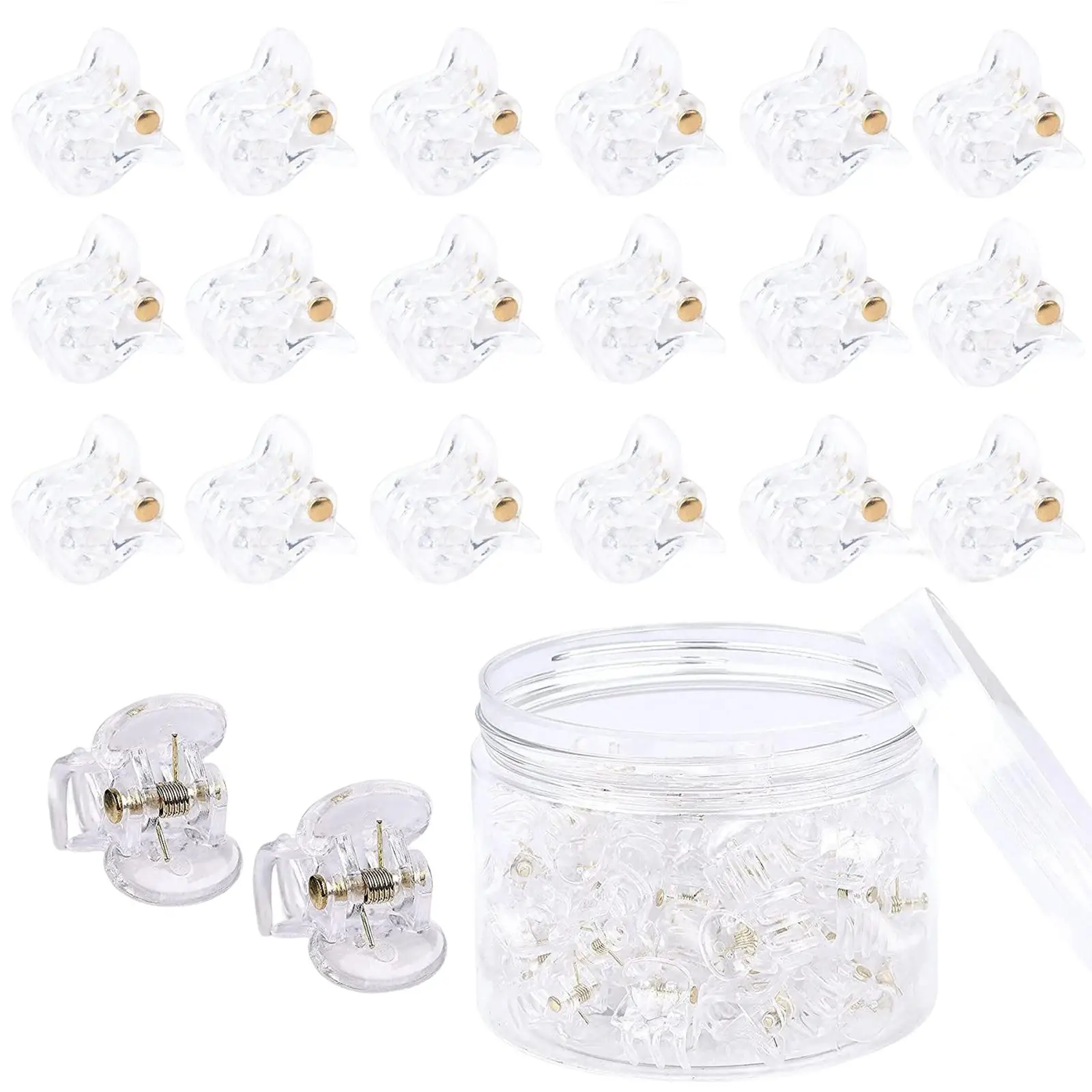 48 Pieces Mini Hair Clips with Transparent Box Multifunction Nonslip Hairclips Hairdressing Accessory Clamps School Party