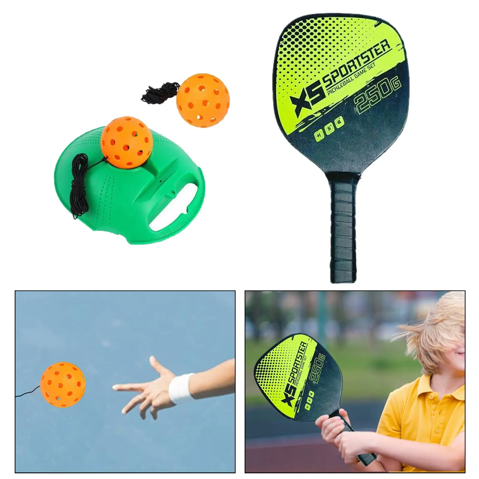 Pickleball Trainer with Pickleball Ball and Paddle Tool for Sport