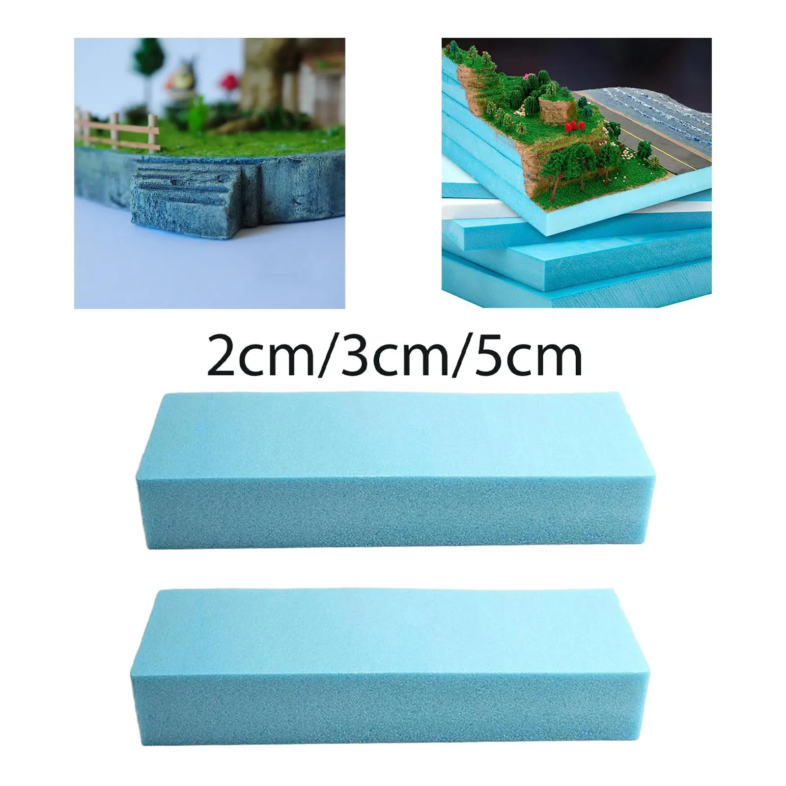 2 Pieces Craft Board Foam DIY Landscape Scenery Building Polystyrene Sculpting Sheets Rectangular Blocks for Micro Landscape