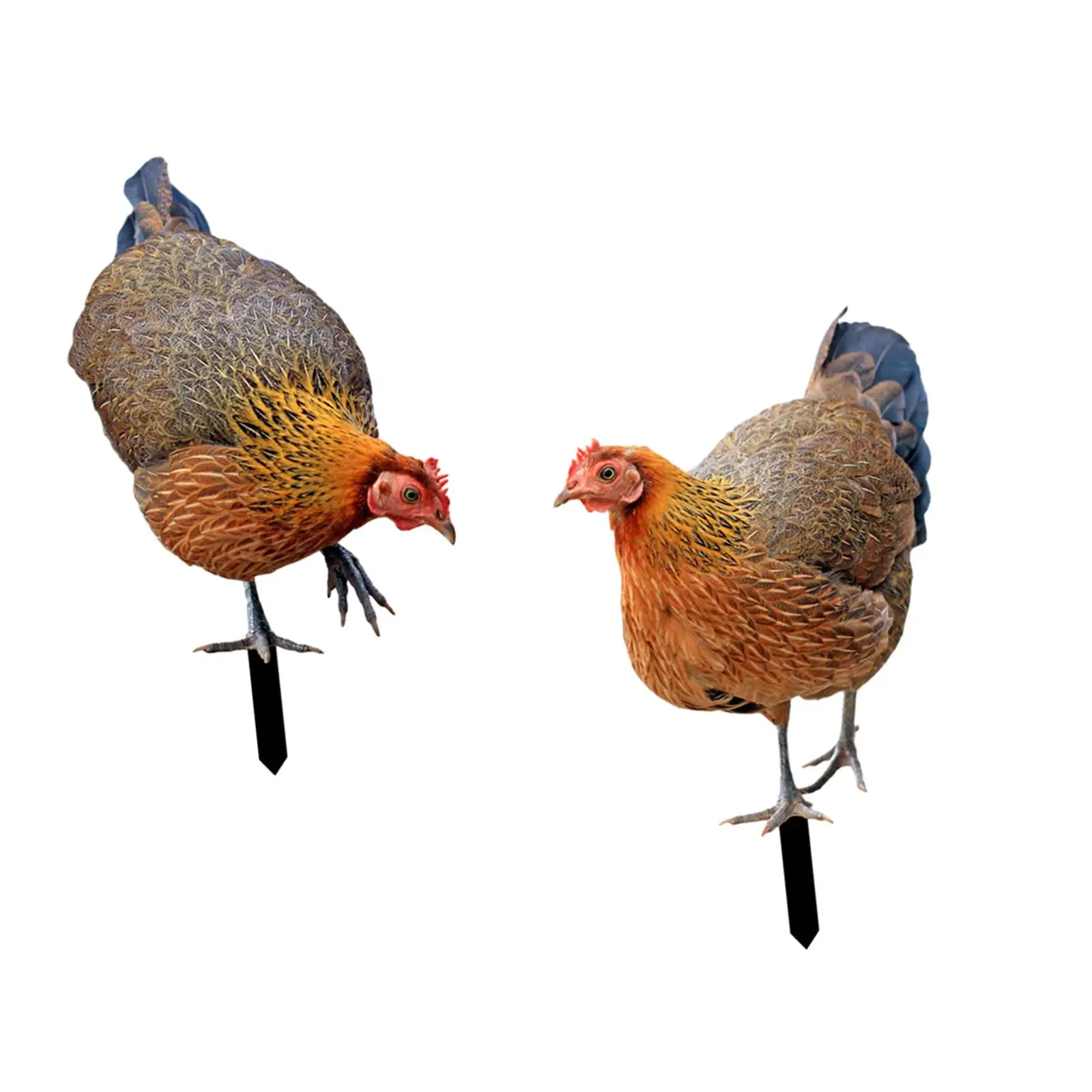 Rooster Yard Stake Hen Animal Statue Stakes for Farm Courtyard Lawn Yard