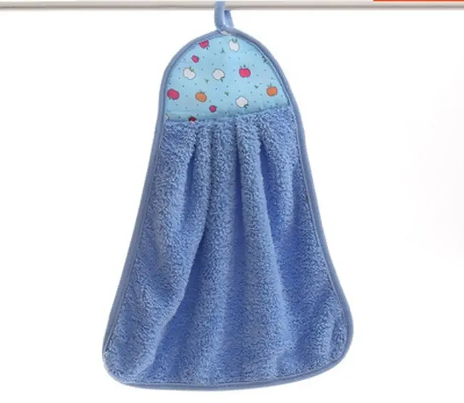 Description Picture 6 of item1Pcs Coral Velvet Bathroom Supplies Soft Hand Towel Absorbent Cloth Dishcloths Hanging Cloth Kitche
