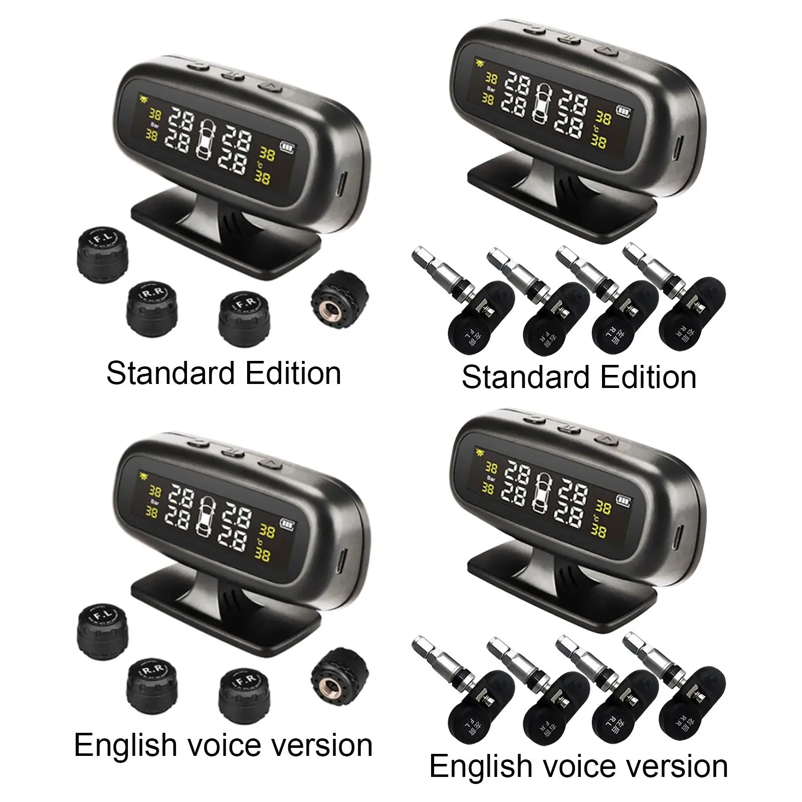 Tire Pressure   Solar Power Auto   Digital Display Universal