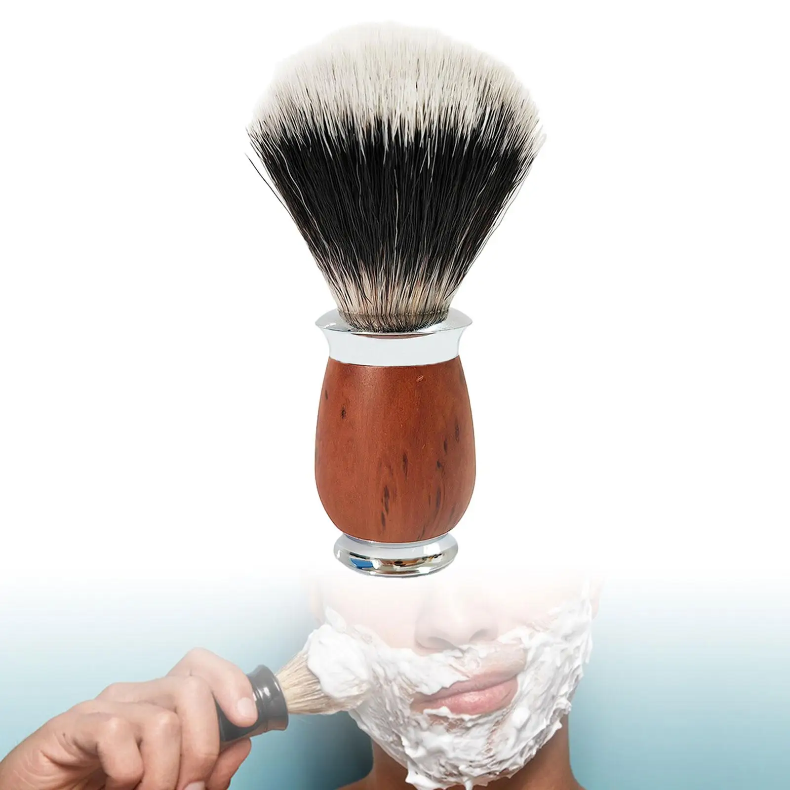 Men Shaving Brush Nylon Bristle Father`s Day Gifts Luxury Shave Accessory Portable Fast Lather Professional Personal Shaving