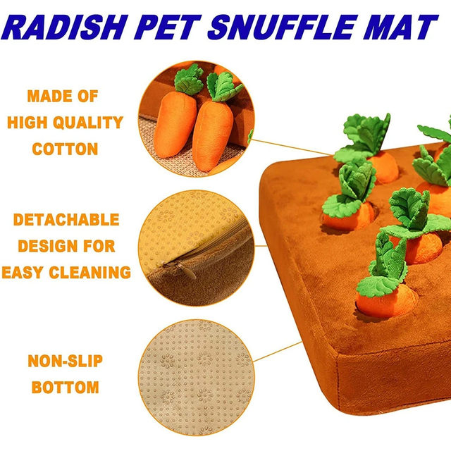 Carrot Design Plush Puzzle Dog Toy With 6 Carrots Amusing Dog Snuffle Mat  Toy Interactive Dog Enrichment Lick Toys For Small Size Dogs - Temu