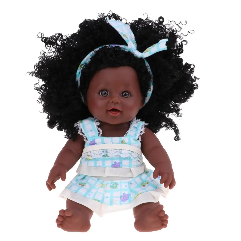  12 African  Baby Girl Doll Soft  Model Toy for Kids Birthday  Gifts