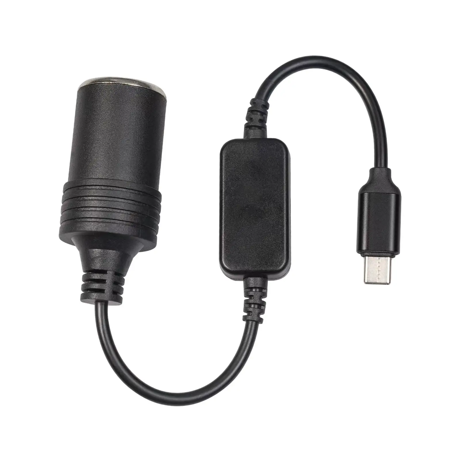5V USB C Male to 12V Car Cigarette Lighter Female Converter Cable Professional Max Output 12V 1A for Driving Recorder GPS