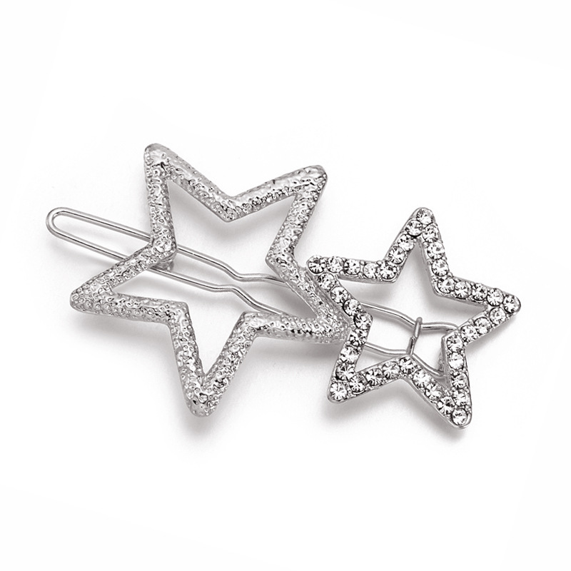 Mode sternförmige Haars pangen schöne Strass Gold/Silber/Roségold Haars pangen Mädchen Haarschmuck – Detail 4