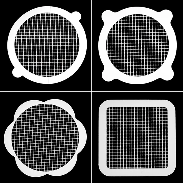 COMMON'H Disposable Hair Catcher for Shower Drain , 25 Pack, 3 1/2 Inch  Mesh Shower Drain Covers, Stick on Bathroom Hair Catchers Drain Protector