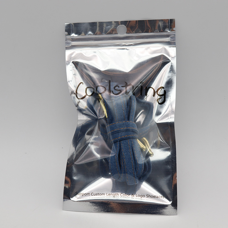 Coolstring 8mm Premium Flach Denim Schnürsenkel Metall Aglet Klassische Schnürsenkel Anpassen Ihre Kicks Blau Schwarz Schnürsenkel Für Turnschuhe – Detail 8