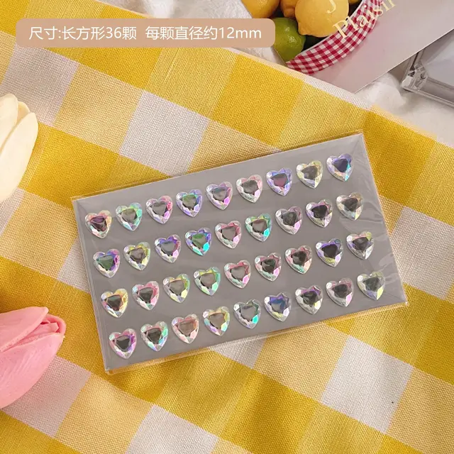 Heart Sticker Lovely 3D Stereoscopic Crystal Heart Shining Sticker for DIY  Decorative Scrapbook Journal Student Supplies Sticker - AliExpress