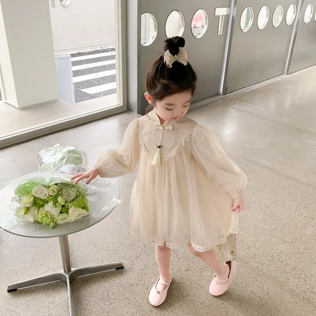 Girls Autumn Twinset Clothing 2023 Vest And Floral Gauze Long Sleeve Dress  Set, Cute And Comfortable For Children Aged 4 12 Years From Qinjinqiu,  $24.5