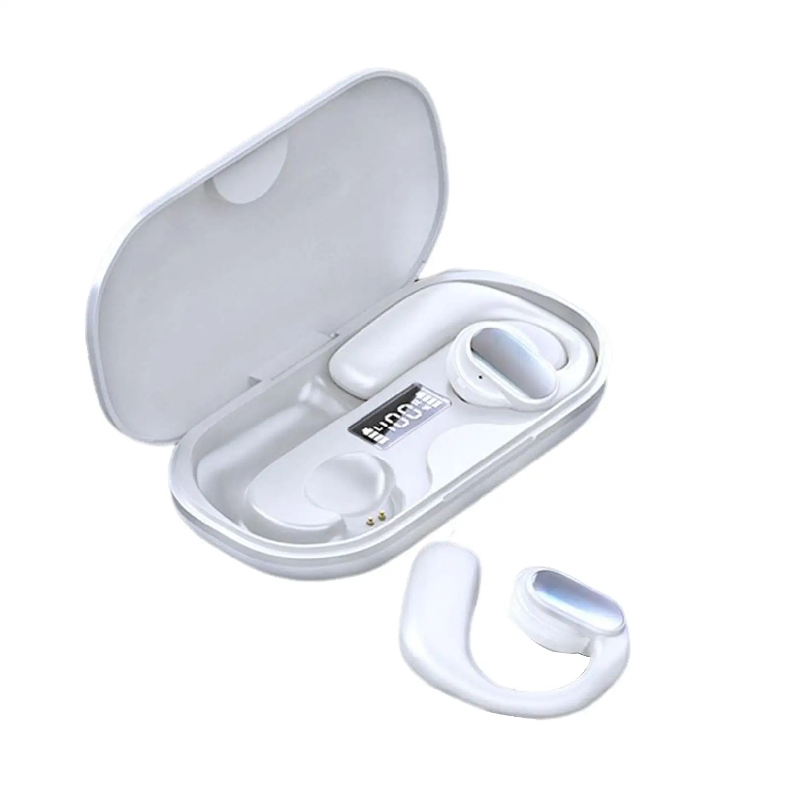 Air Conduction Headphone Ear Hook Earphones Handsfree Calling with Charging Case Noise Cancelling Headset for Working Travel Gym
