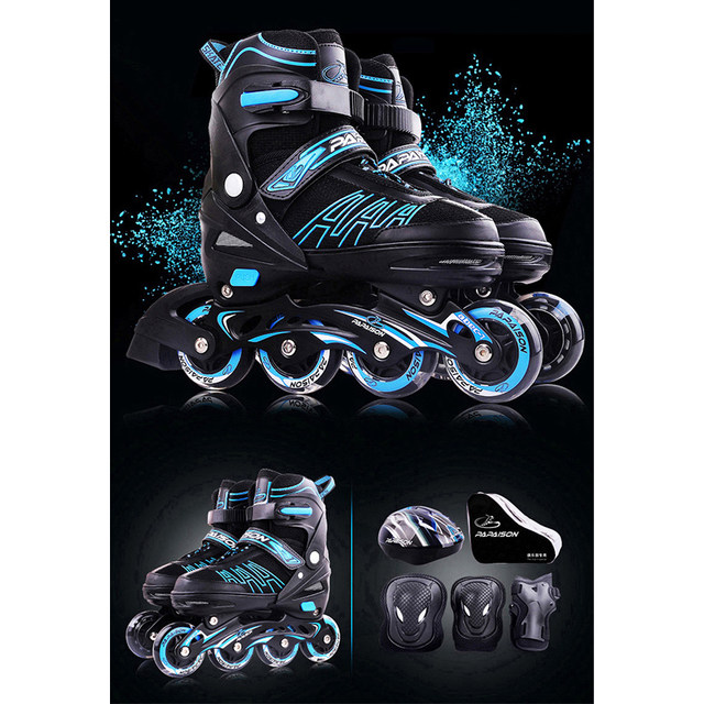 Rollers Enfants/adultes Avec Roues Lumineuses - Taille Ajustable S/M/L, Triple Sécurité, Roulements ABEC-7