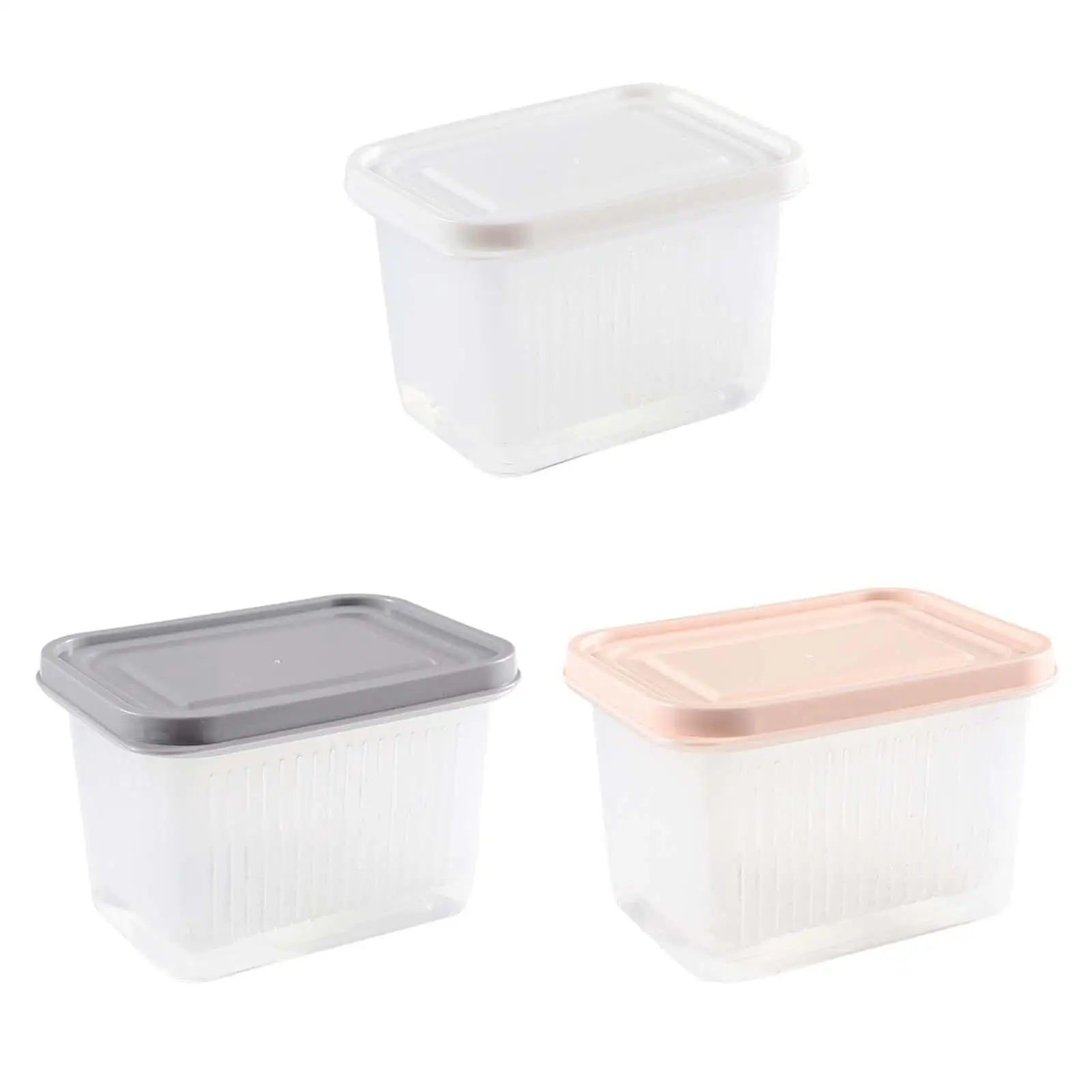 Fruit Keeper Box Leakproof for Salad Lettuce Storage Clear Fruit Vegetable Storage Saver Containers with Lid and Colander