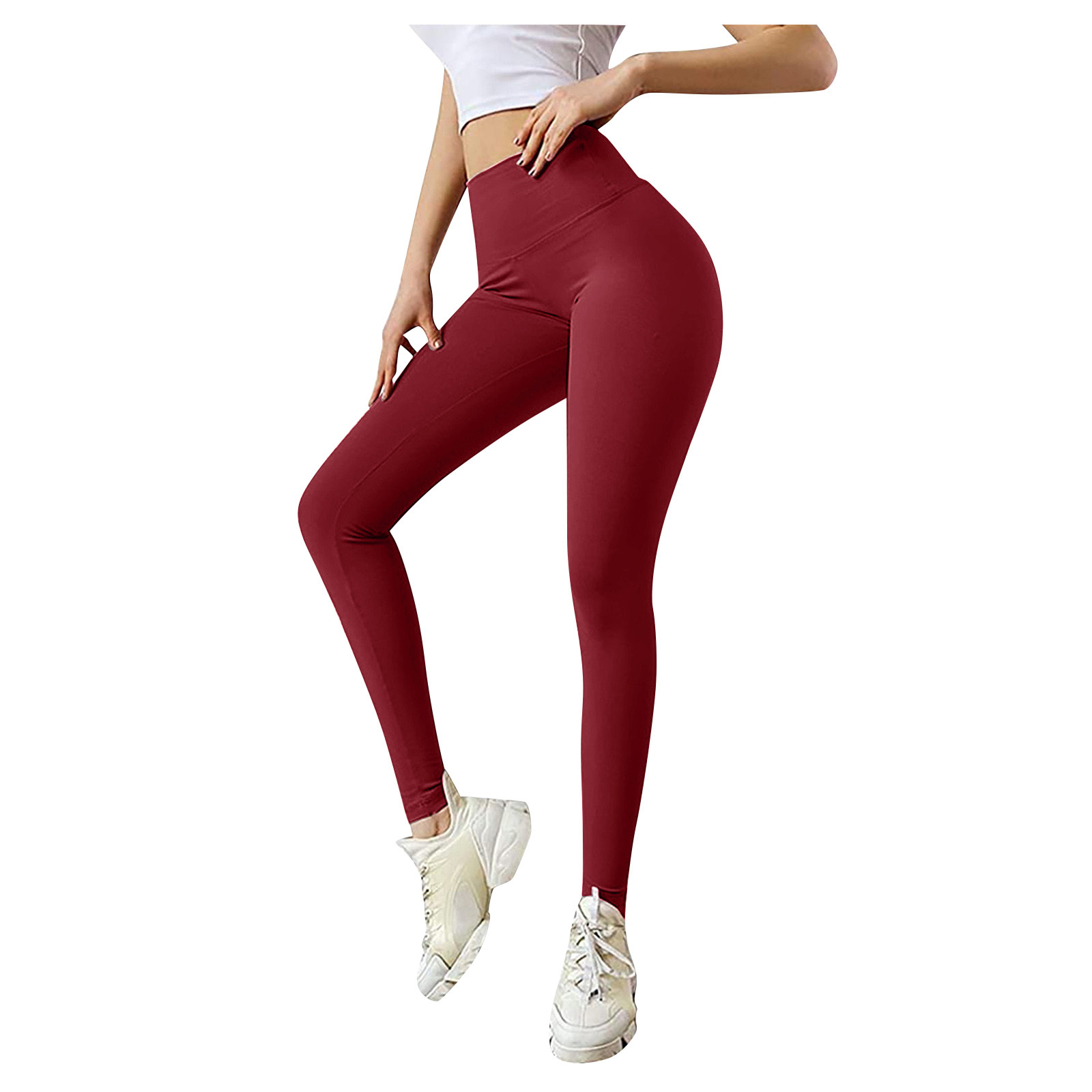 Elastic Fitness Pants With Bowknot Women Fashion Pleated Yoga Running Leggings Pure Color Sexy Butt Lifting Pantalones De Muj...