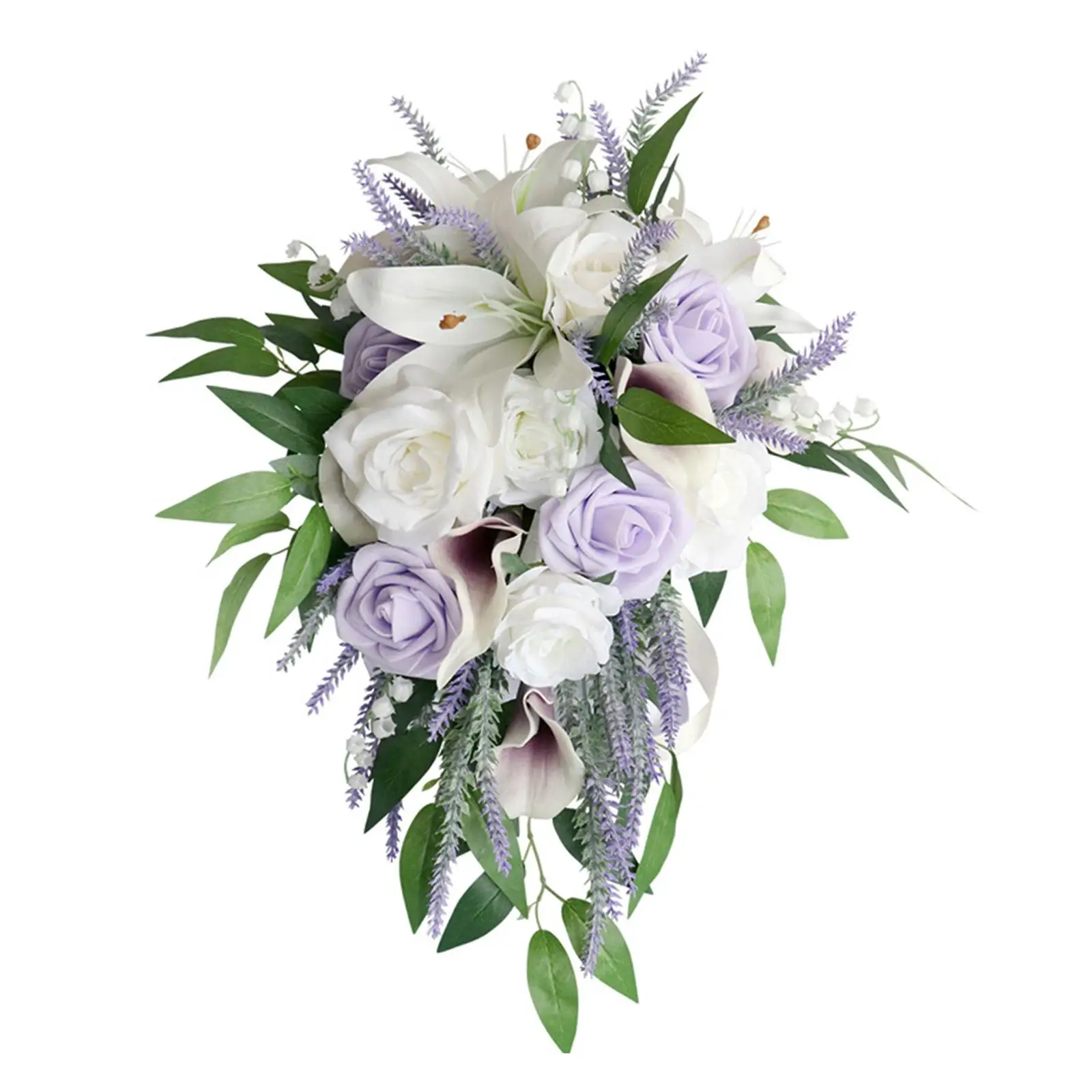 Handmade Wedding Bouquet Water Drop Style Decoration 26x45cm Artificial Flowers for Wedding Ceremony Festival Proposal Church