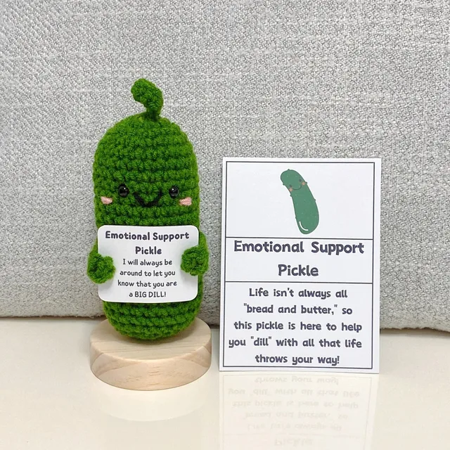 Handmade Emotional Support Pickled Cucumber Gift Handmade Crochet