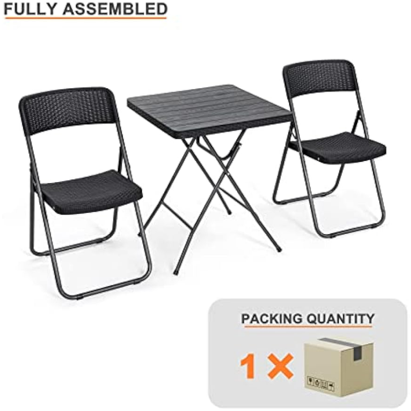 Title 6, NUU GARDEN 3 Pieces Folding Patio Bistro Set Bi...