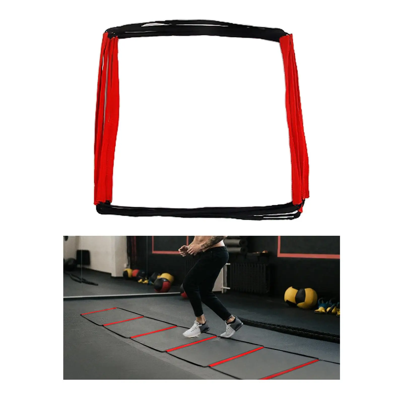  Agility  Ladder Flexible Jumping Hurdles  Stairs Adjustable Set for Coordination Footwork Kids Athletes Rugby