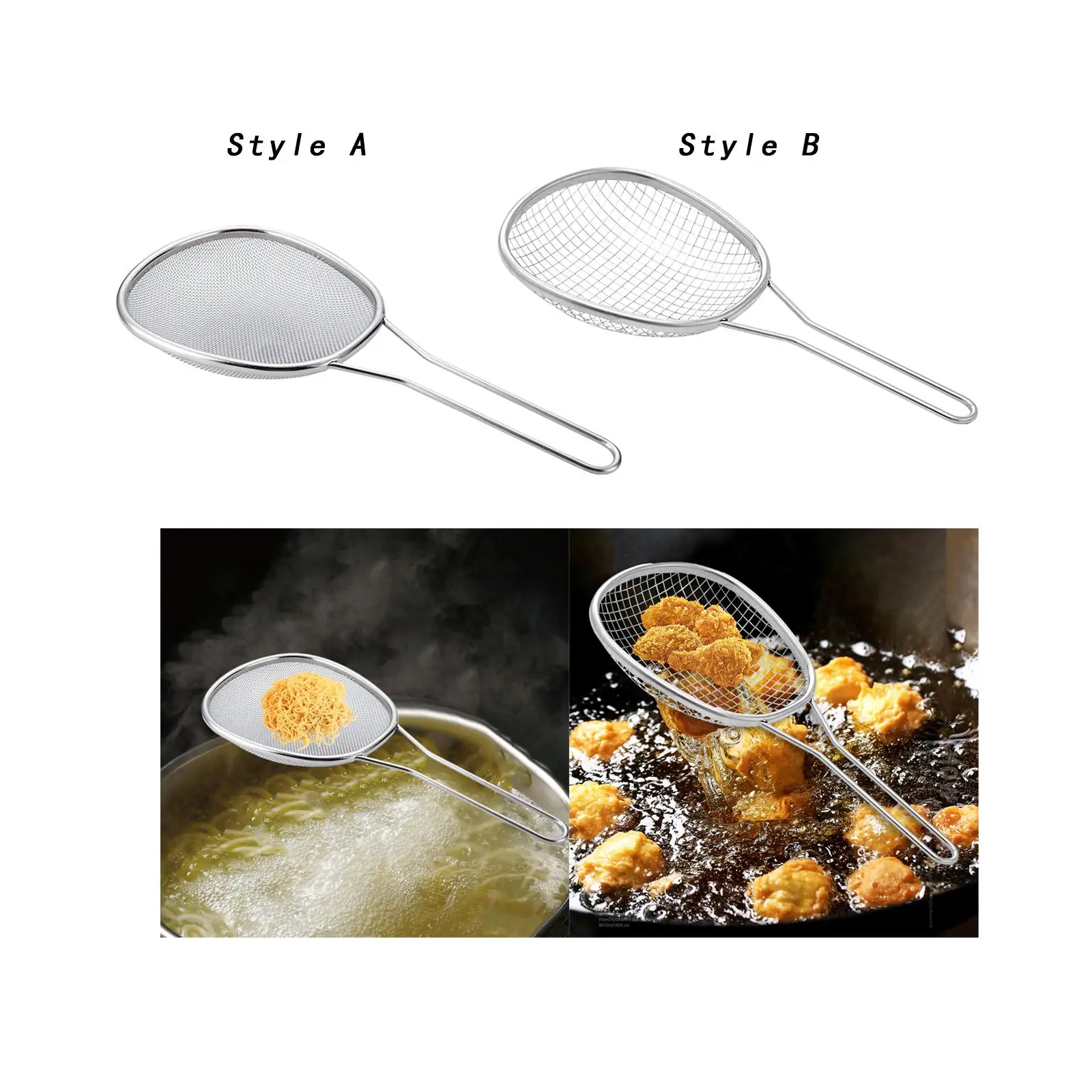 Stainless Steel Mesh Kitchen Strainer with Handle Tea Coffee Juice Strainer for Tea Powdered Sugar Sifting Flour Juice Vegetable
