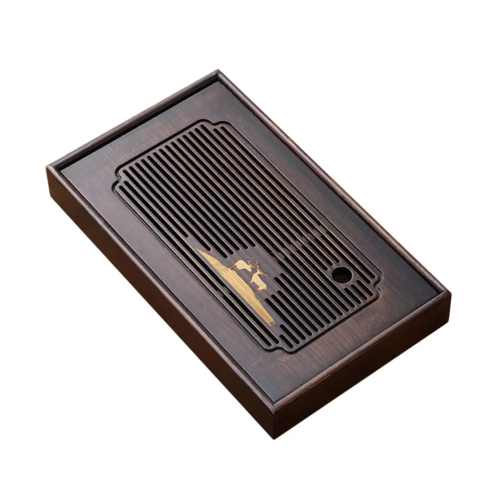 Tea Tray with Water Storage Drainage Durable Tea Set Tray Simple Mini Bamboo Chinese Tea Tray Tea Serving Tray for Tea Room Home