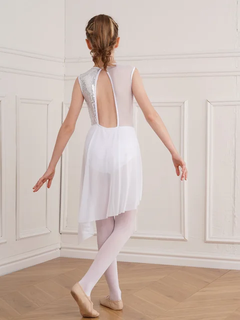 Stage Wear Blanc Noir Maille Dentelle Ballet Danse 80CM Long Tutu