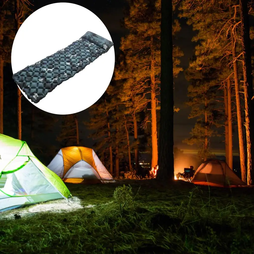 Inflatable Camping Mattress Lightweight Folding Backpacking Sleeping Pad Hiking Mat Furniture