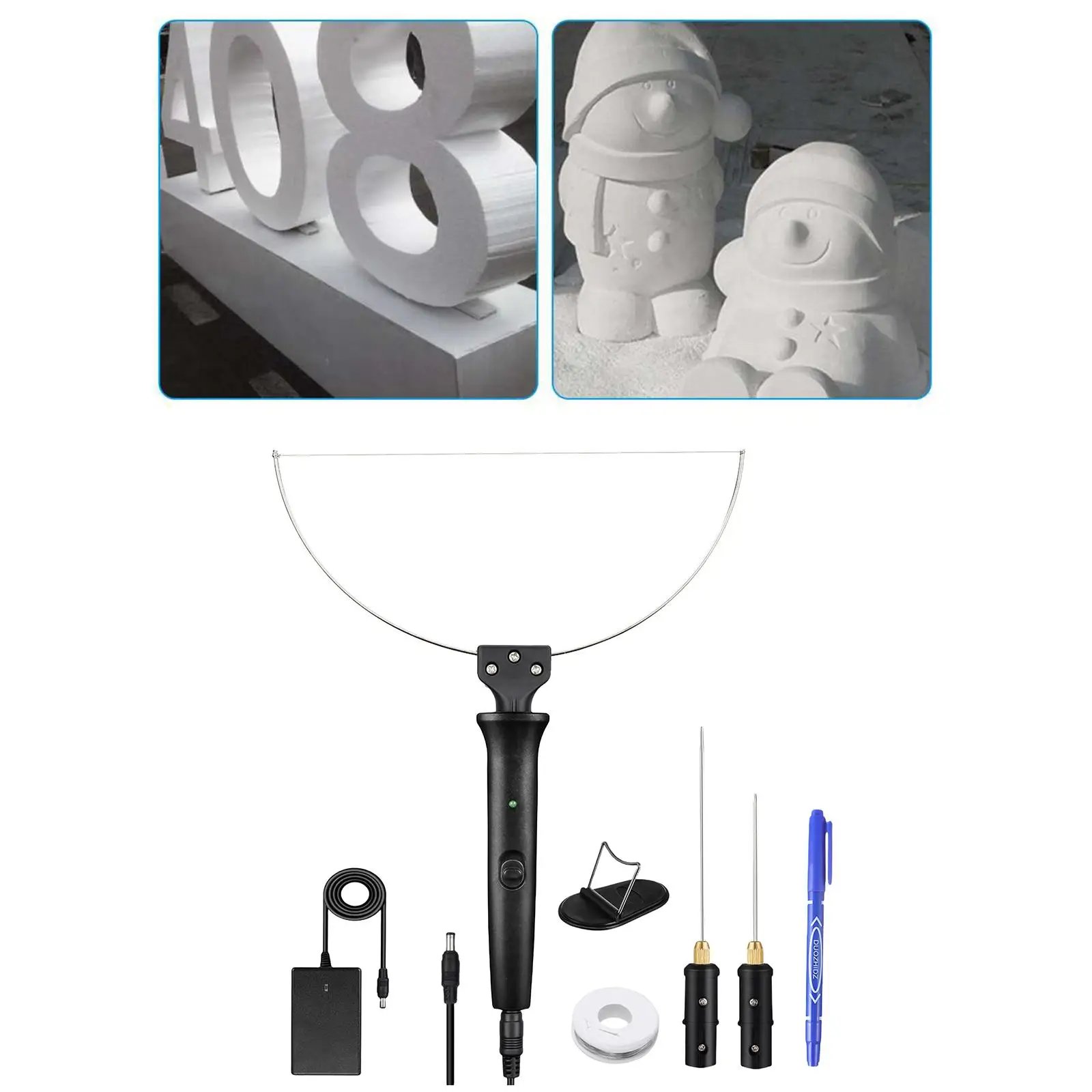 8 Pieces Set Electric Foam Cutter  Foam Cutting Pen 18W Cutting Tool Heating Wire Tool Kit for Polyethylene Carving