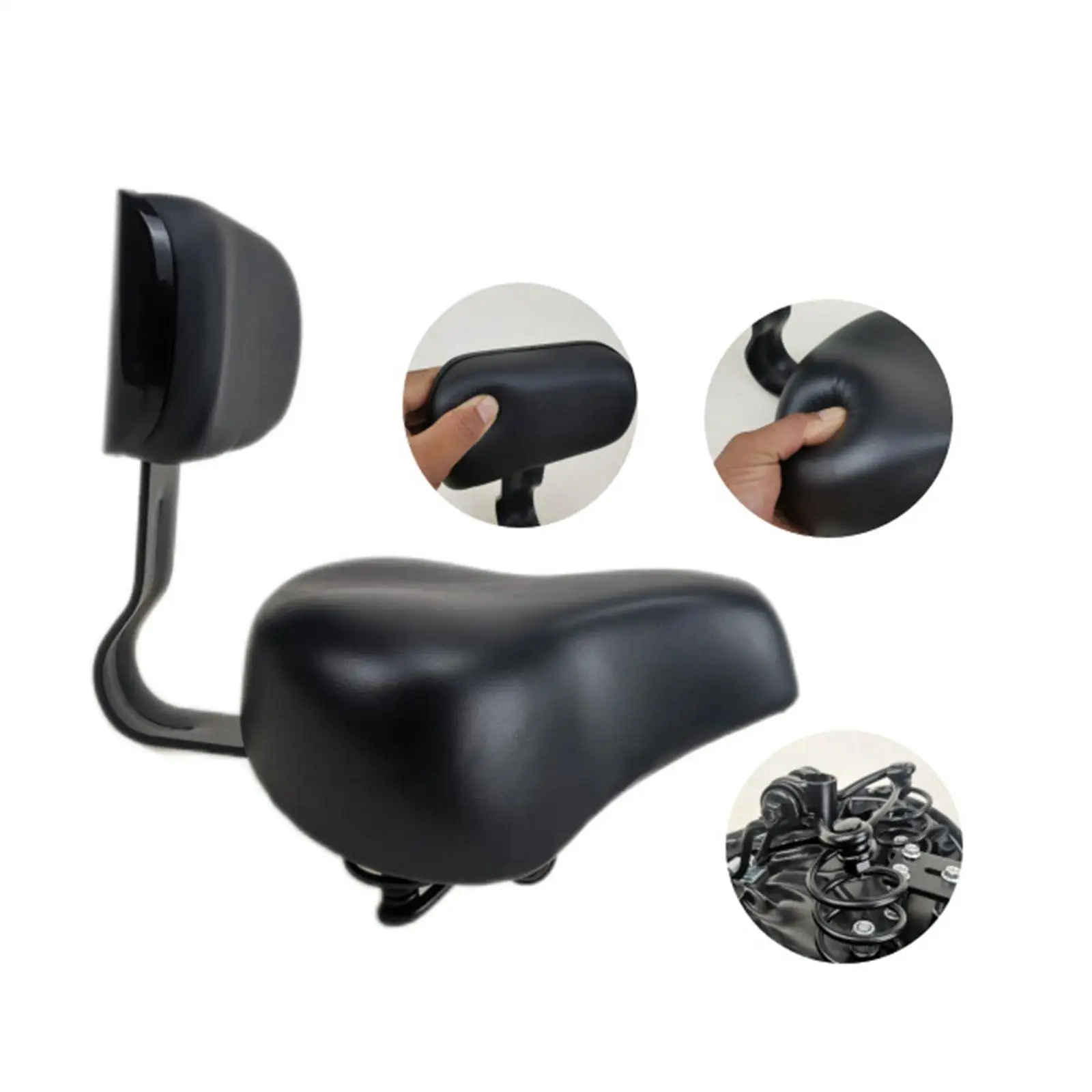 Electric Bicycle Saddle Easy to Install Shock Absorbing Soft Durable Widened Foam Padded Backrest with Back Back Seat Accessory