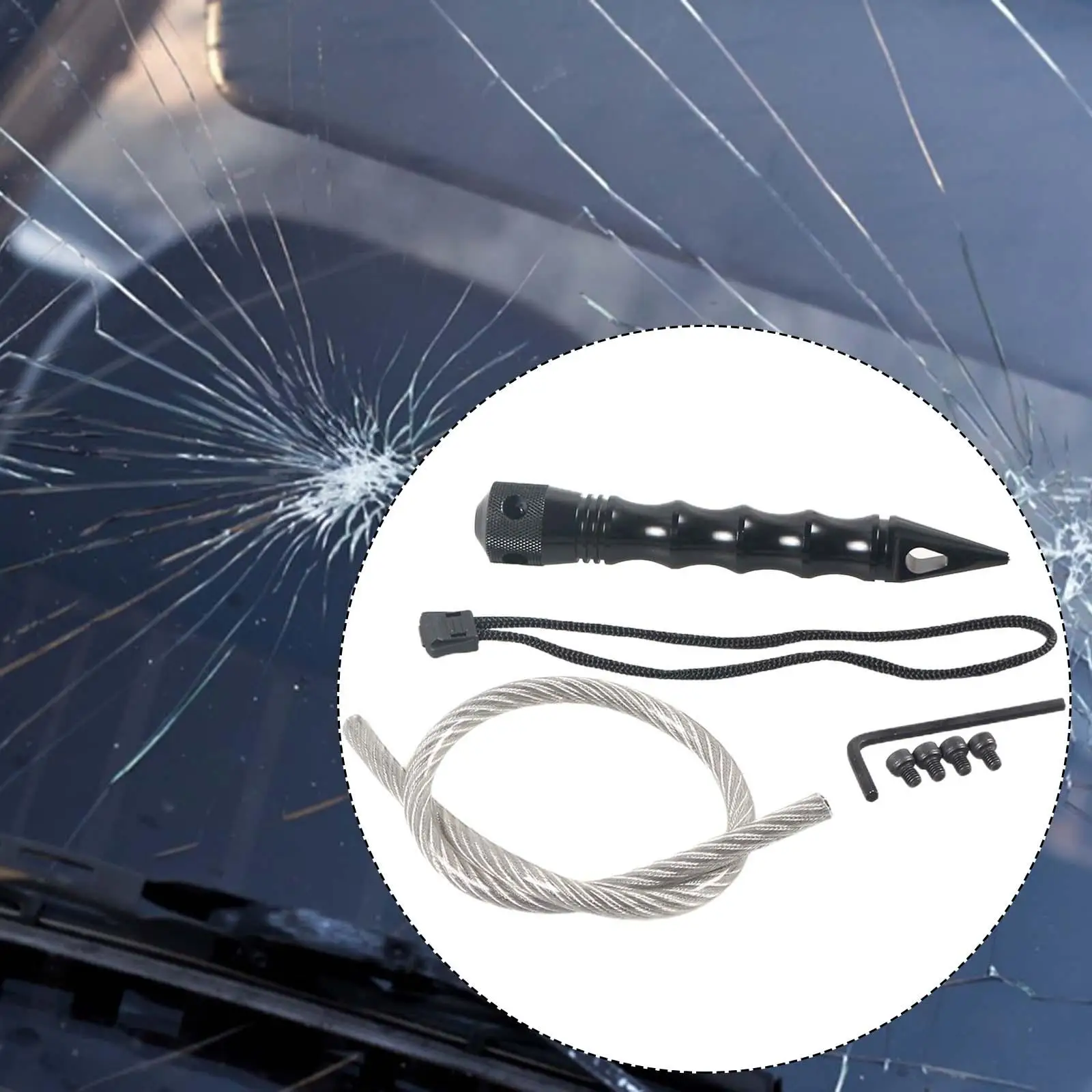 Window Breaker Multifunction Stable Performance Life Saving Self Defense Whip Flat End Hammer Breaker for Automobile Land