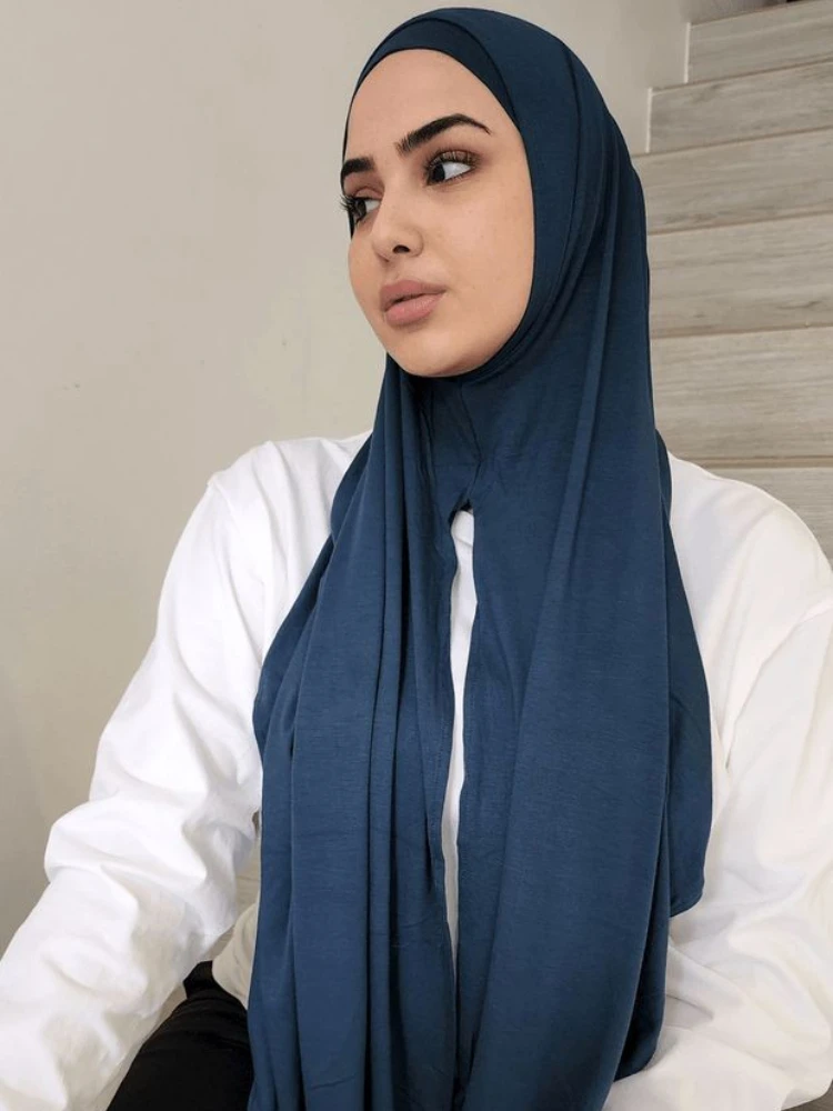 Premium Instant Hijabs Jersey Hijab for Woman Neck Scarf Cotton Scarves for Women Bandana Headscarf Hijab Femme Musulman Ramadan