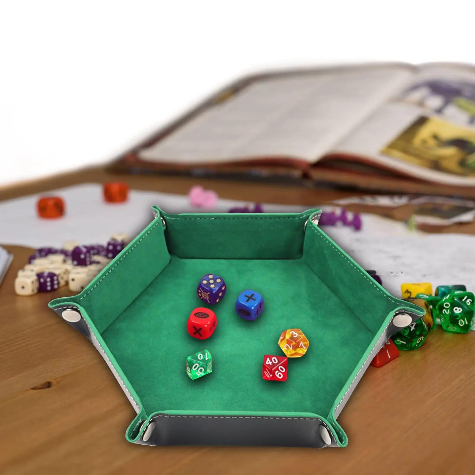 Hexagon Dice Rolling Holder, Dice Tray, Office Supplies, Dice Rolling Holder, Folding Dice Trays for Dice, Entertainment, Keys