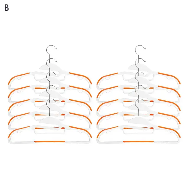 neatfreak 10-Pack Plastic Non-slip Grip Clothing Hanger (White and