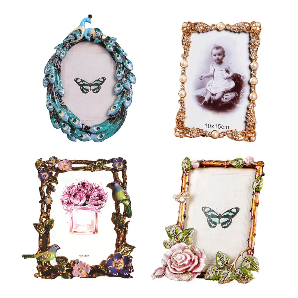 Tabletop Photo Display Picture Frame Metal Photos Frames Crafts for Living Room Bedroom