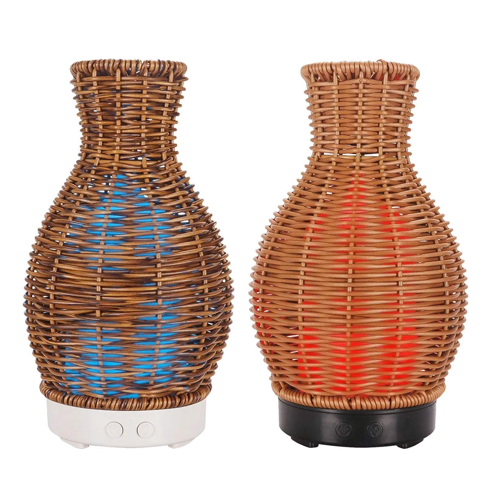 100ml Tabletop Rattan Cool Humidifier Aroma Air Purifier with Nightlight for Bedroom Car Living Room Bathroom