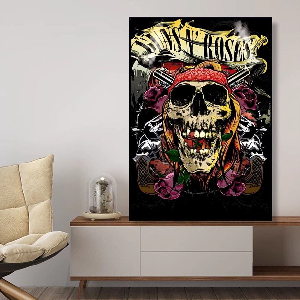 Vintage Rock Music Band G-Guns N Roses Classic Anime Poster Fancy Wall Sticker Living Room Decoration Decor Art Wall Stickers