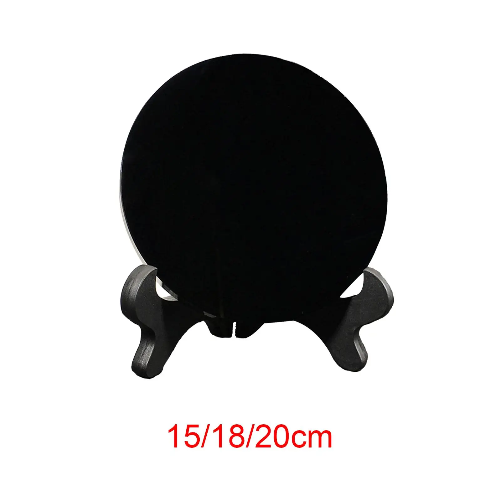 Obsidian Stone Disc with Stand Home Office Decor Meditation Flat Disk Yoga Round