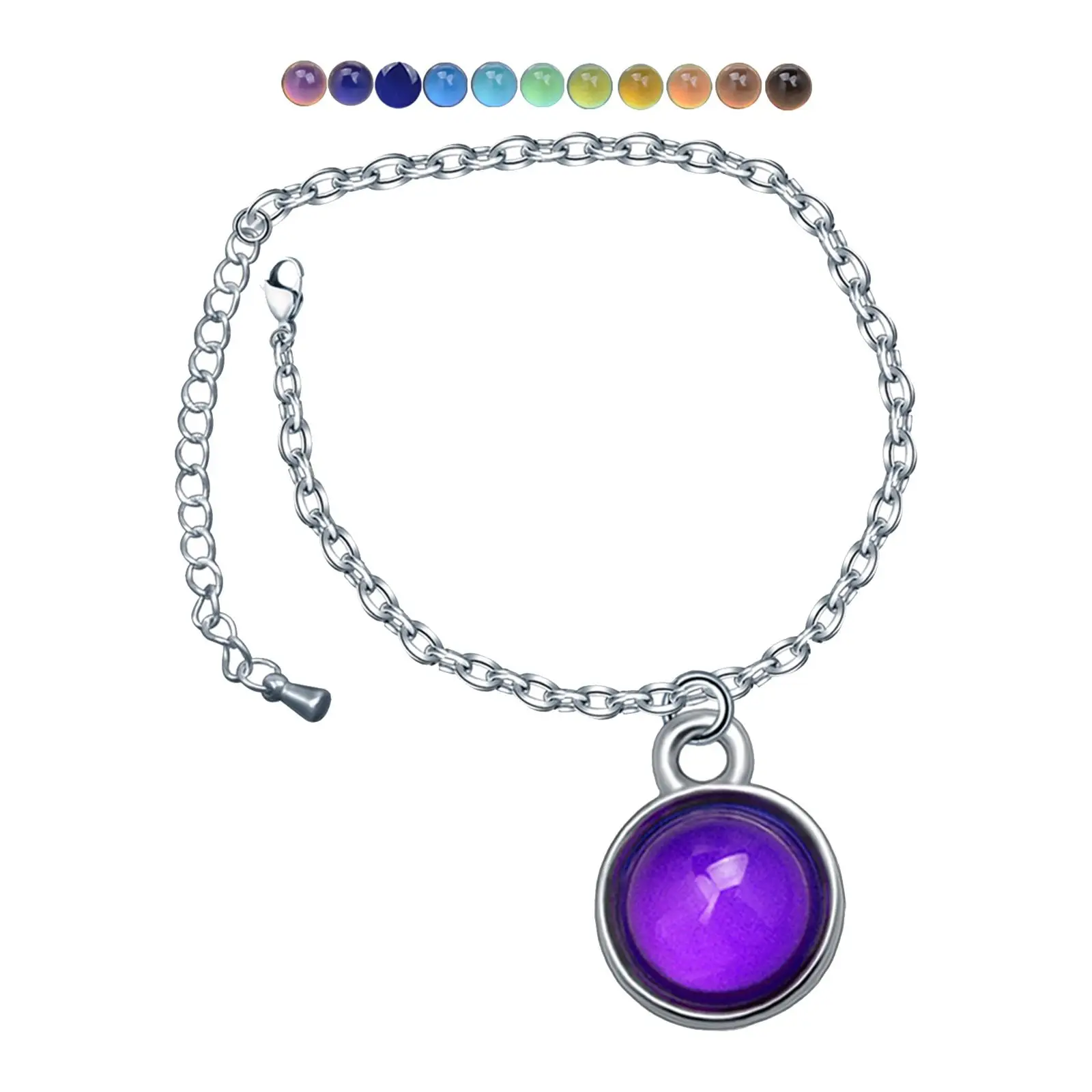 Temperature Sensitive Color Changing Bracelet with Pendant for Wedding Gift