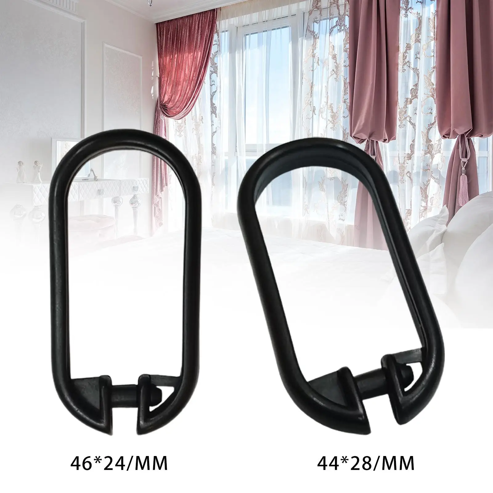 50x Portable Curtain Loop Buckle Direct Replaces Multifunctional Curtain Hanging Loop Buckle for Bathroom Home Shower Accessory