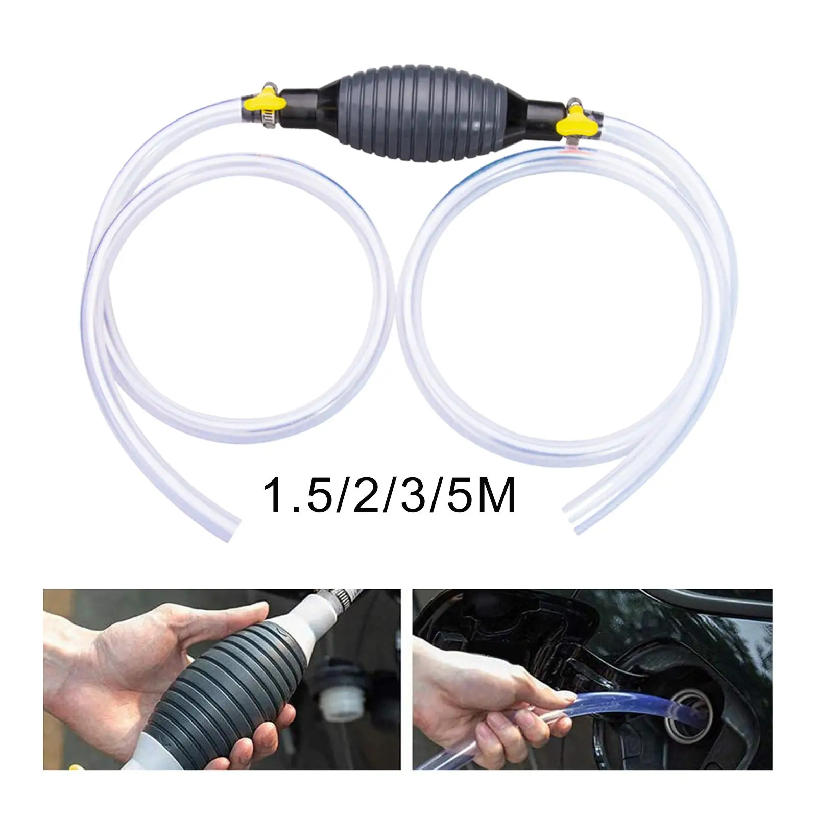 Fluid Transfer Pump Universal Portable PVC Hoses Fit for Car Petrol