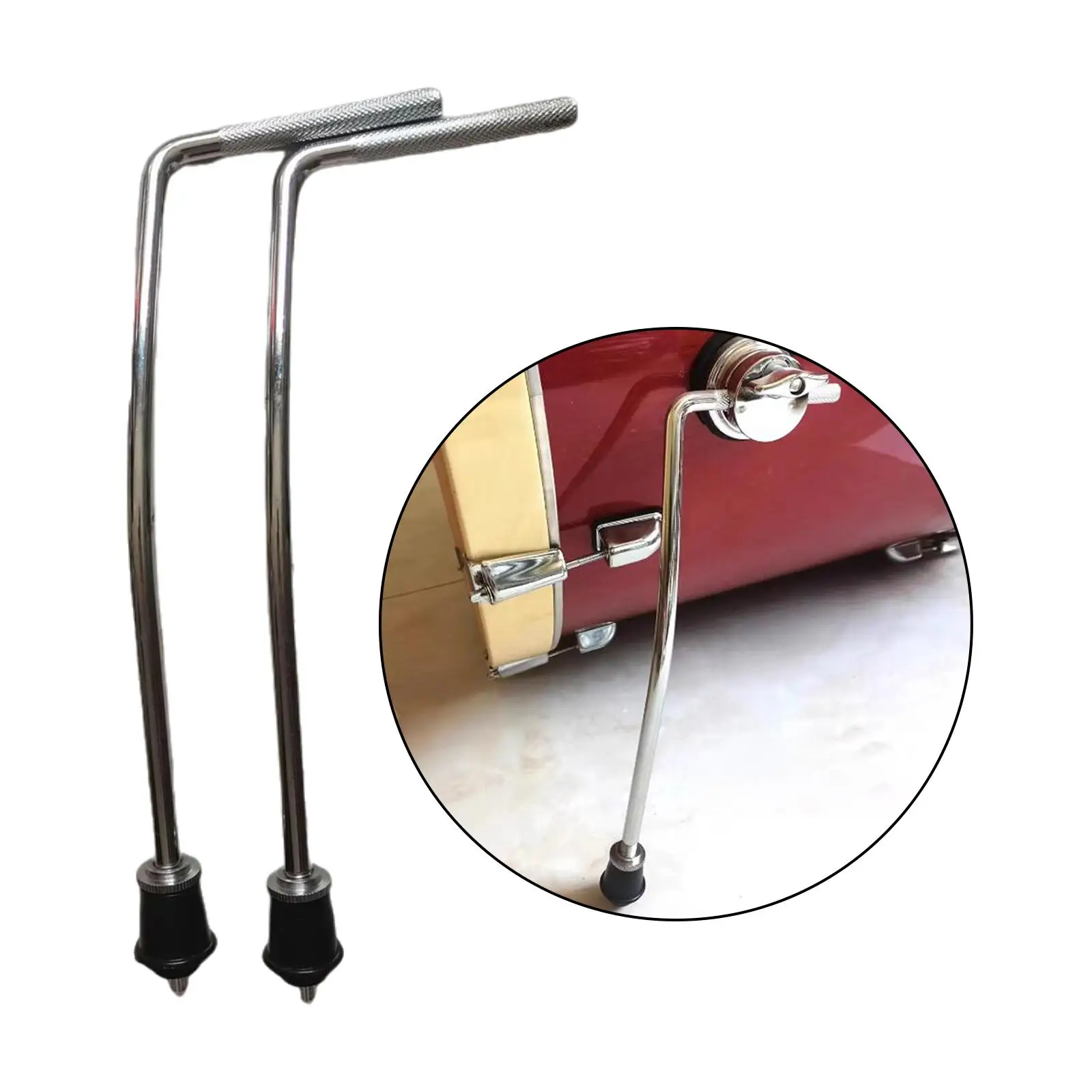 2Pcs Floor Tom Legs Durable Drum Feet Adjuster, Support Rack