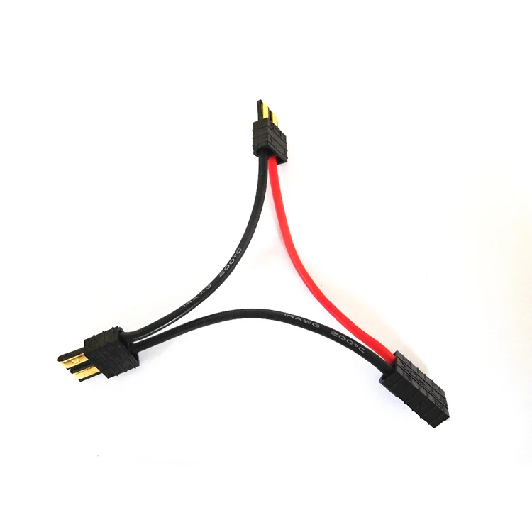 TRX Connector Series Y Splitter Cable Female Male Plug Adapter 12AWG 100mm For RC Car Lipo Battery