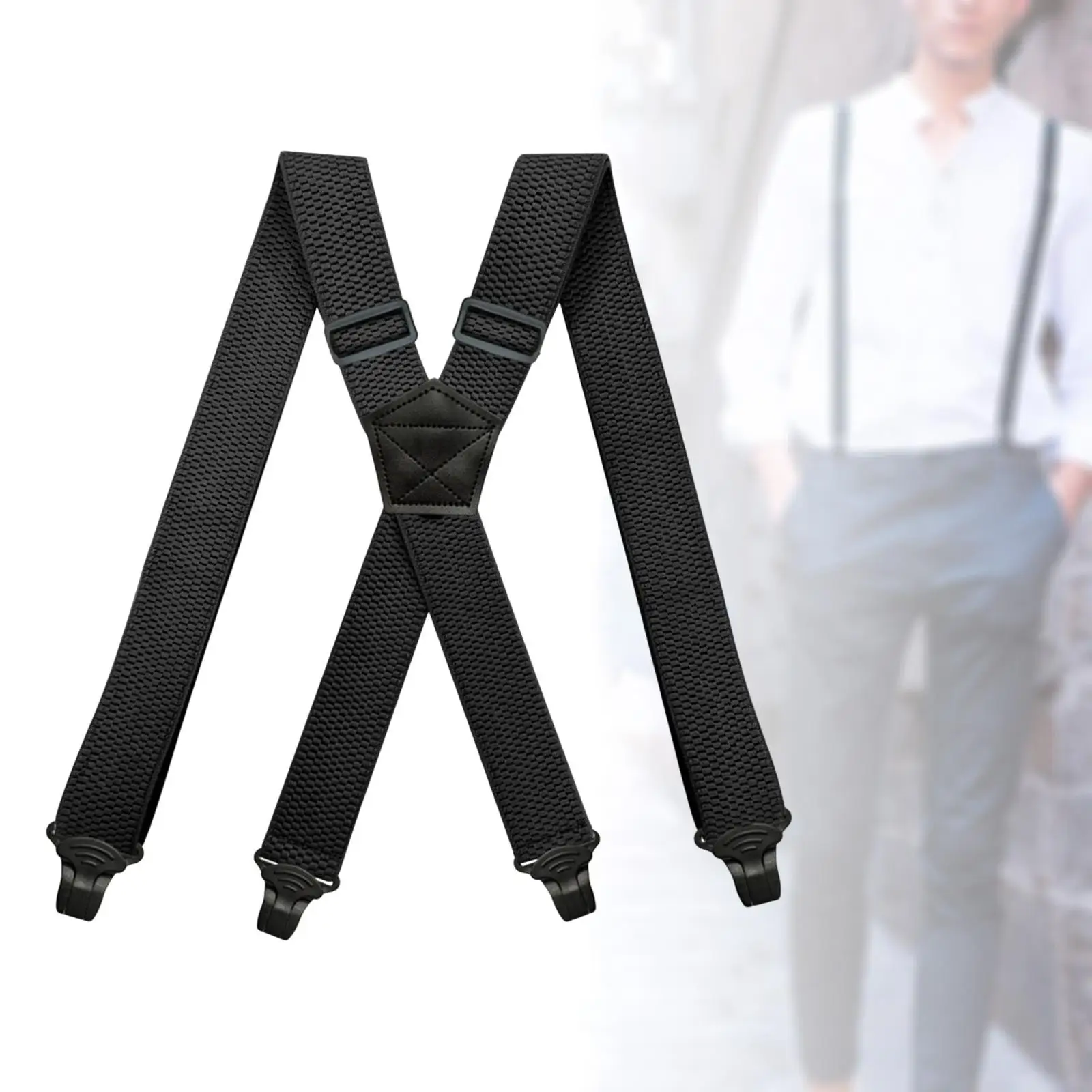Men Women Suspender Adults Heavy Duty 4 Clips Elastic x Type Side Clip Suspenders Trucker Style Suspenders
